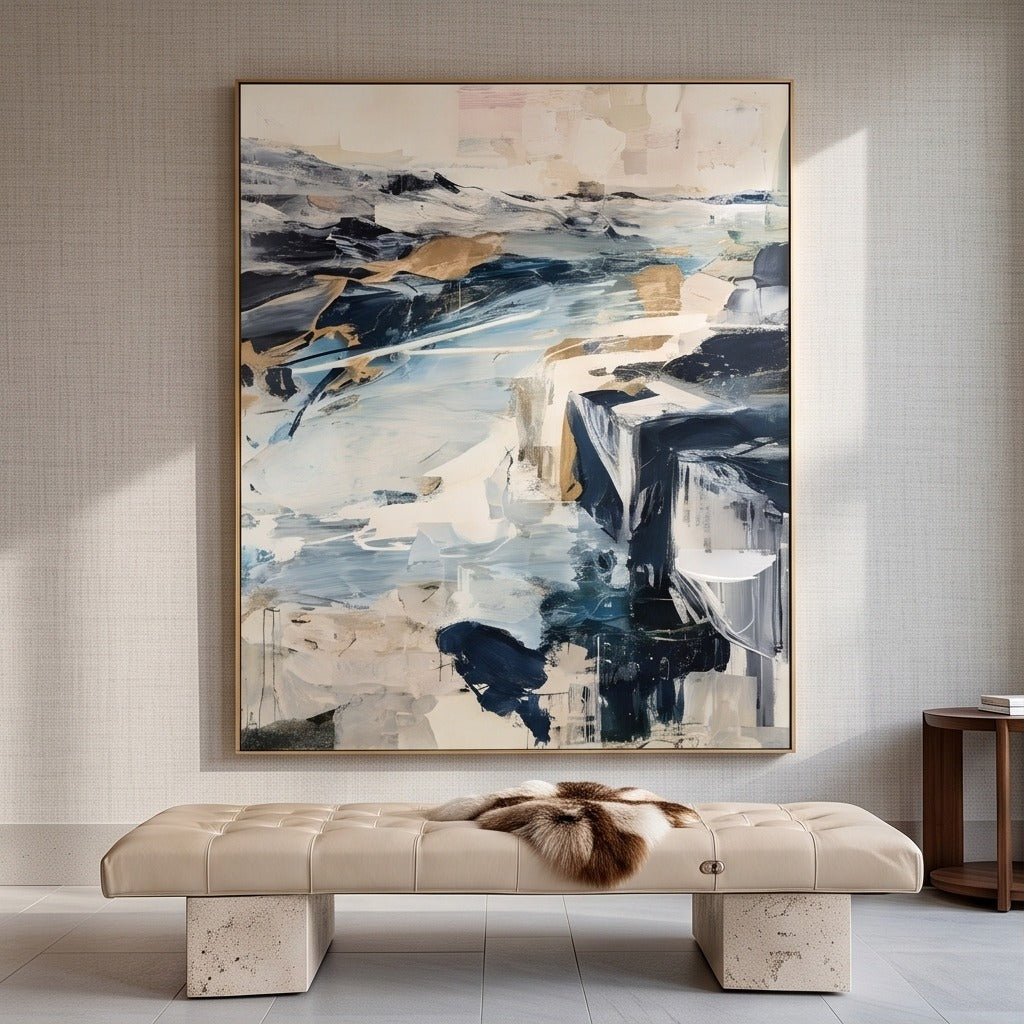 Blue Abstract Wall Art #TO106 - Tactile Atelier