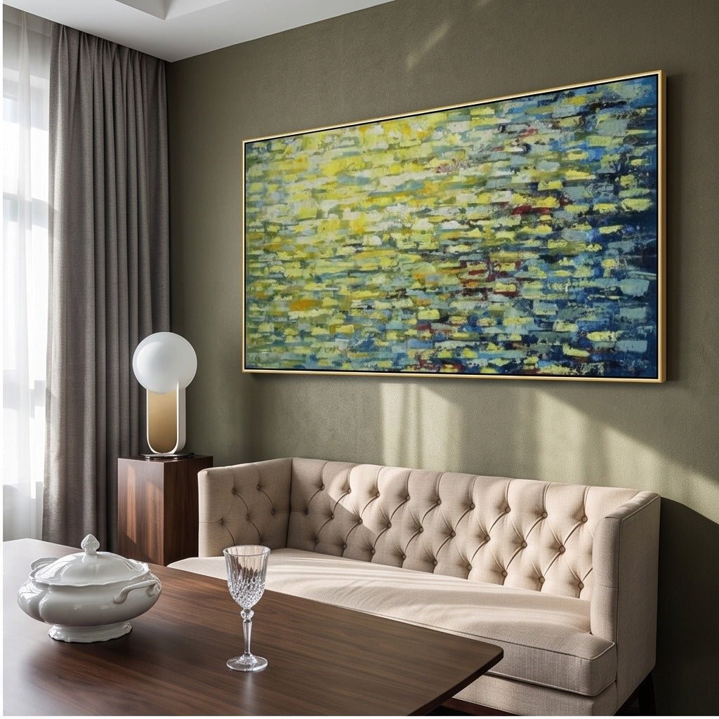 Blue and Yellow Abstract Wall Art #TO252 - Tactile Atelier