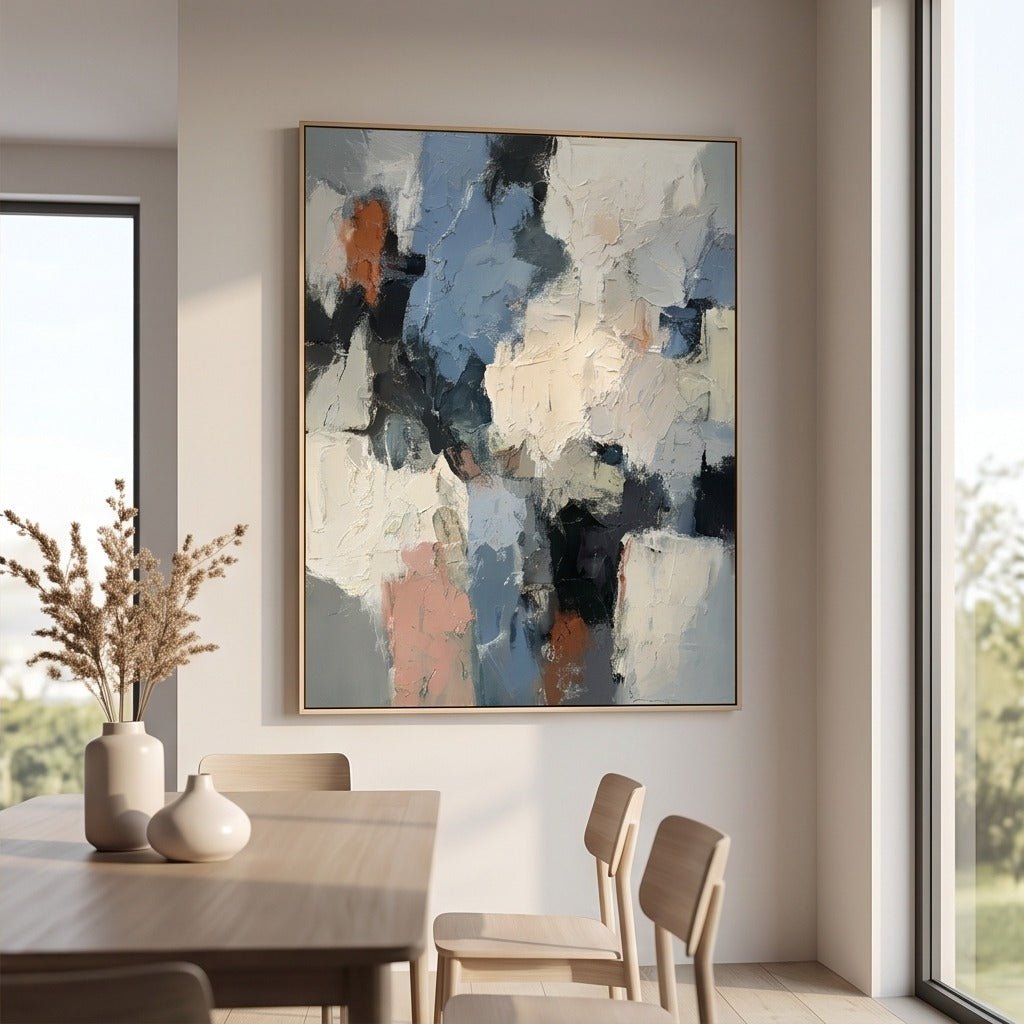Blue & Neutral Abstract Wall Art #TO867 - Tactile Atelier