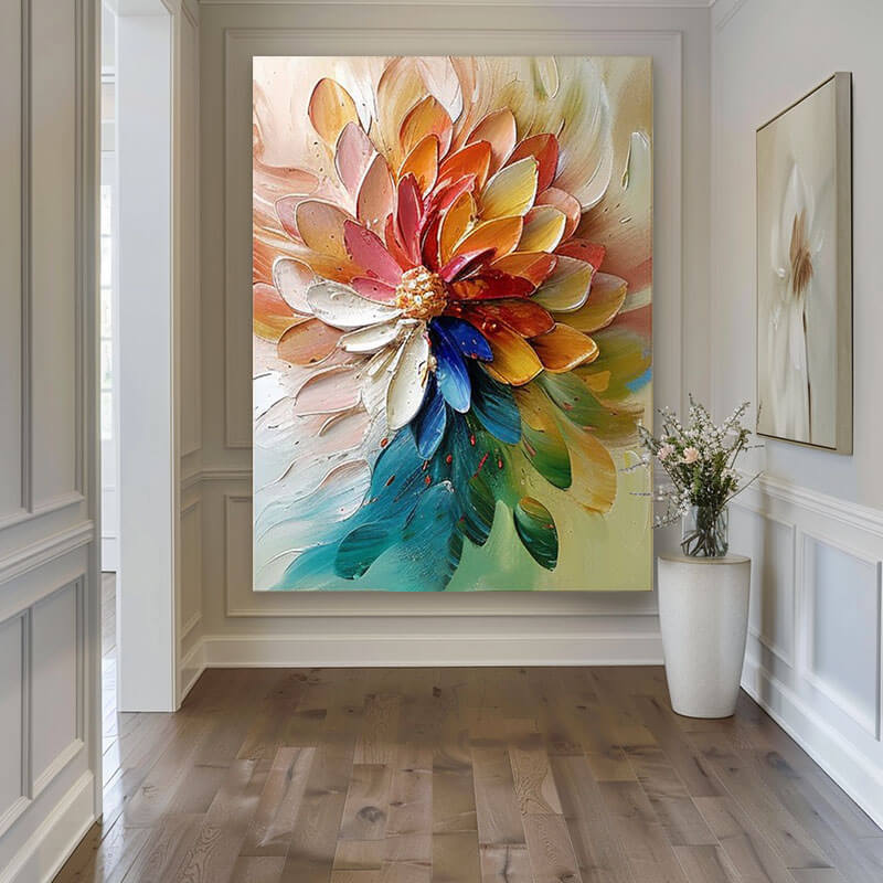 Colorful Floral Abstract Wall Art MT432 - Tactile Atelier