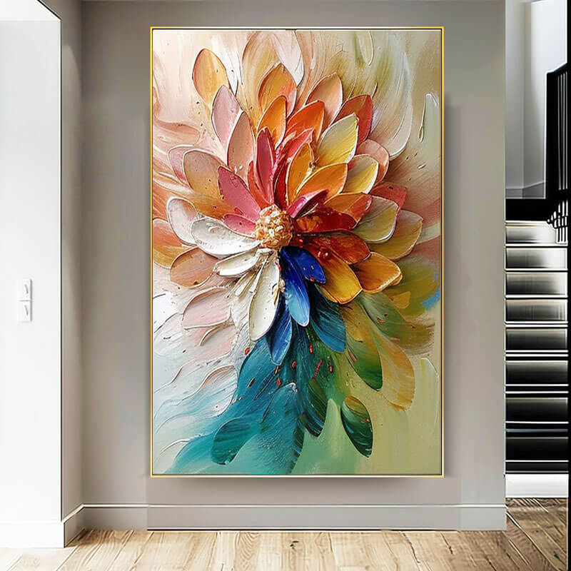 Colorful Floral Abstract Wall Art MT432 - Tactile Atelier