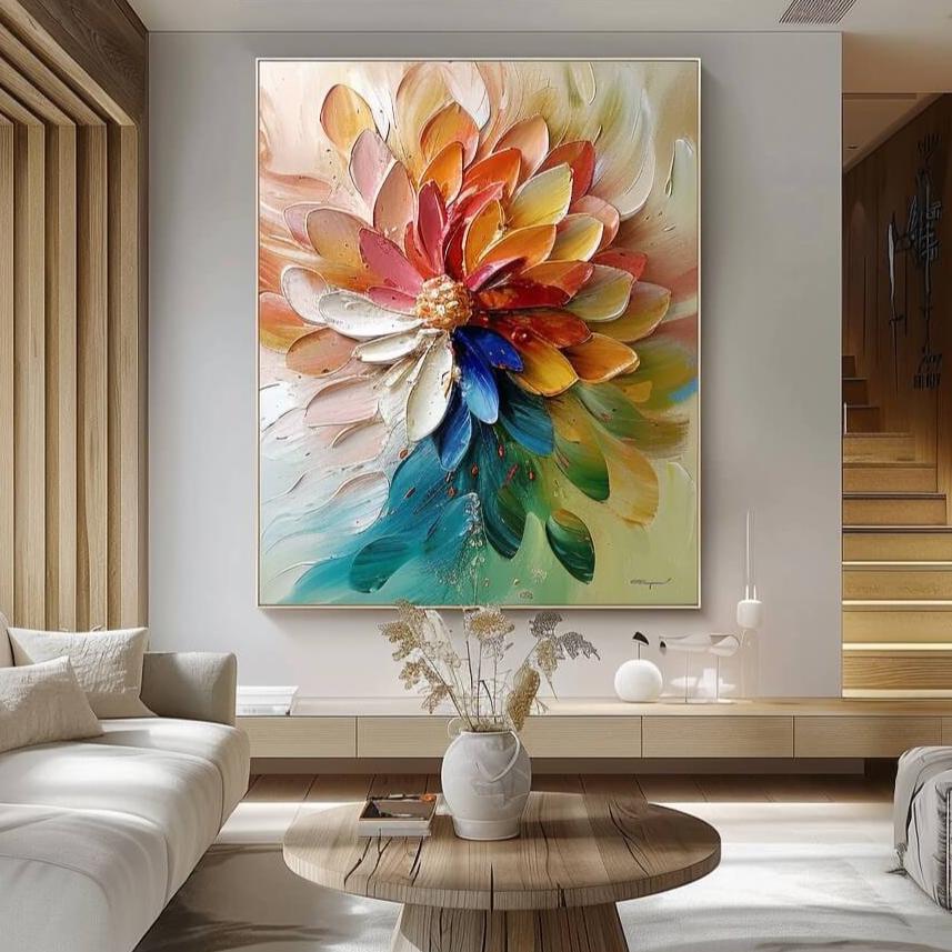 Colorful Floral Abstract Wall Art MT432 - Tactile Atelier
