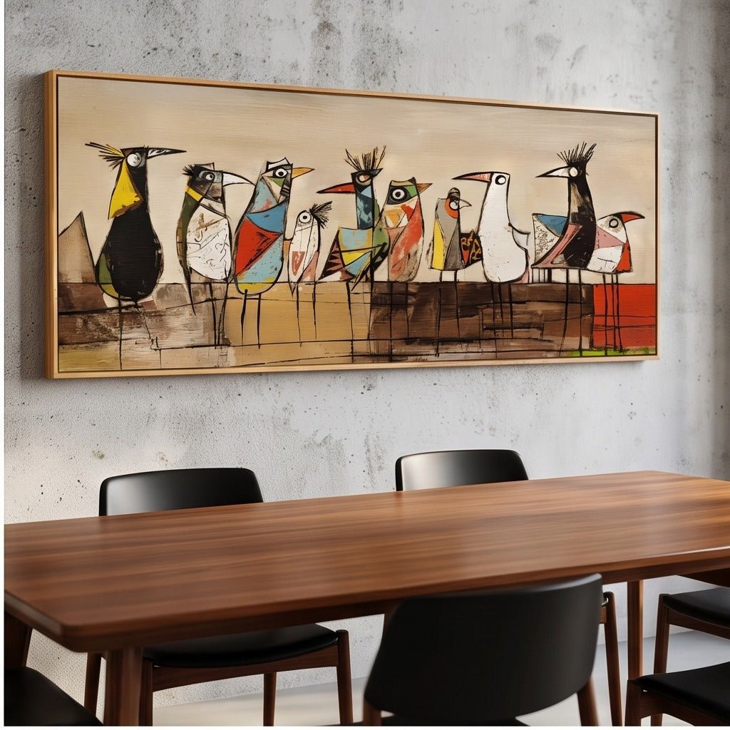 Colorful Folk Art Bird Wall Art #TO260 - Tactile Atelier