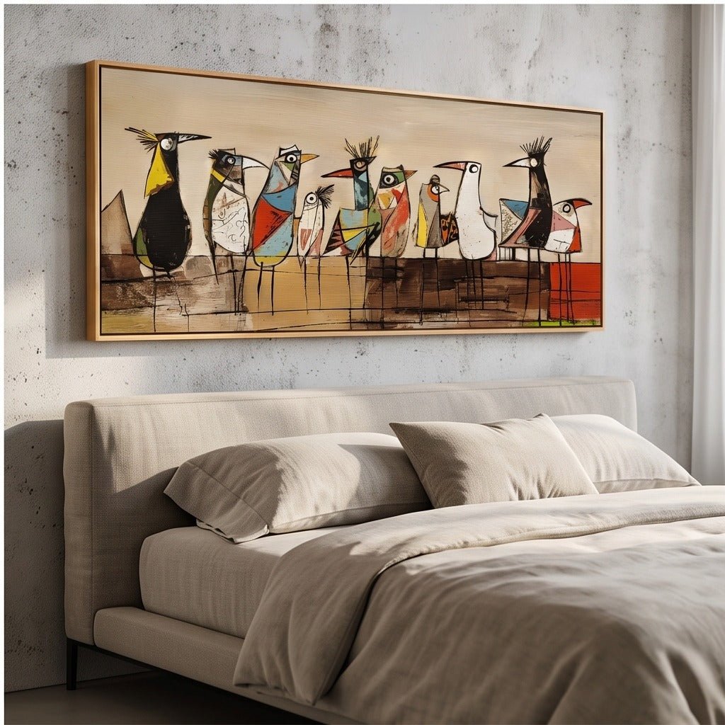 Colorful Folk Art Bird Wall Art #TO260 - Tactile Atelier
