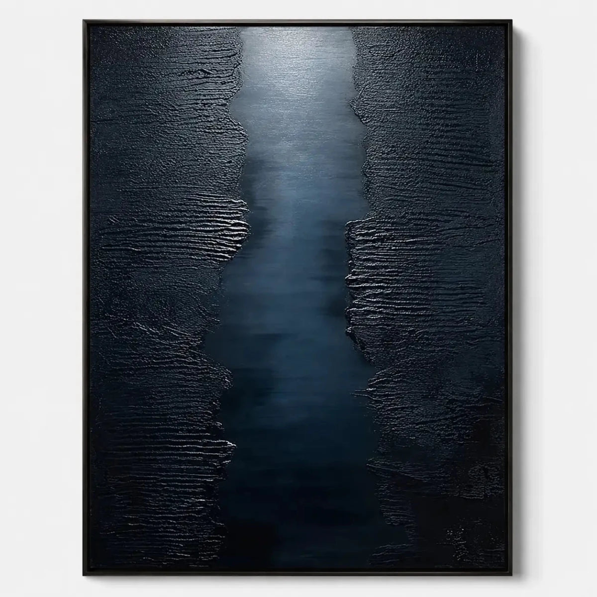 Dark Blue Textured Abstract Wall Art TA042 - Tactile Atelier