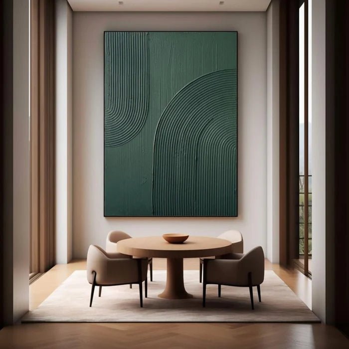 Dark Green Abstract Textured Wall Art MT326 - Tactile Atelier
