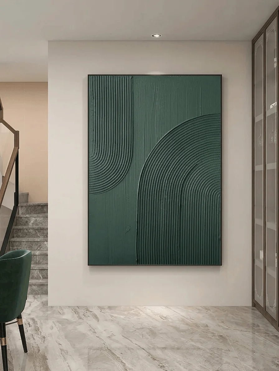 Dark Green Abstract Textured Wall Art MT326 - Tactile Atelier