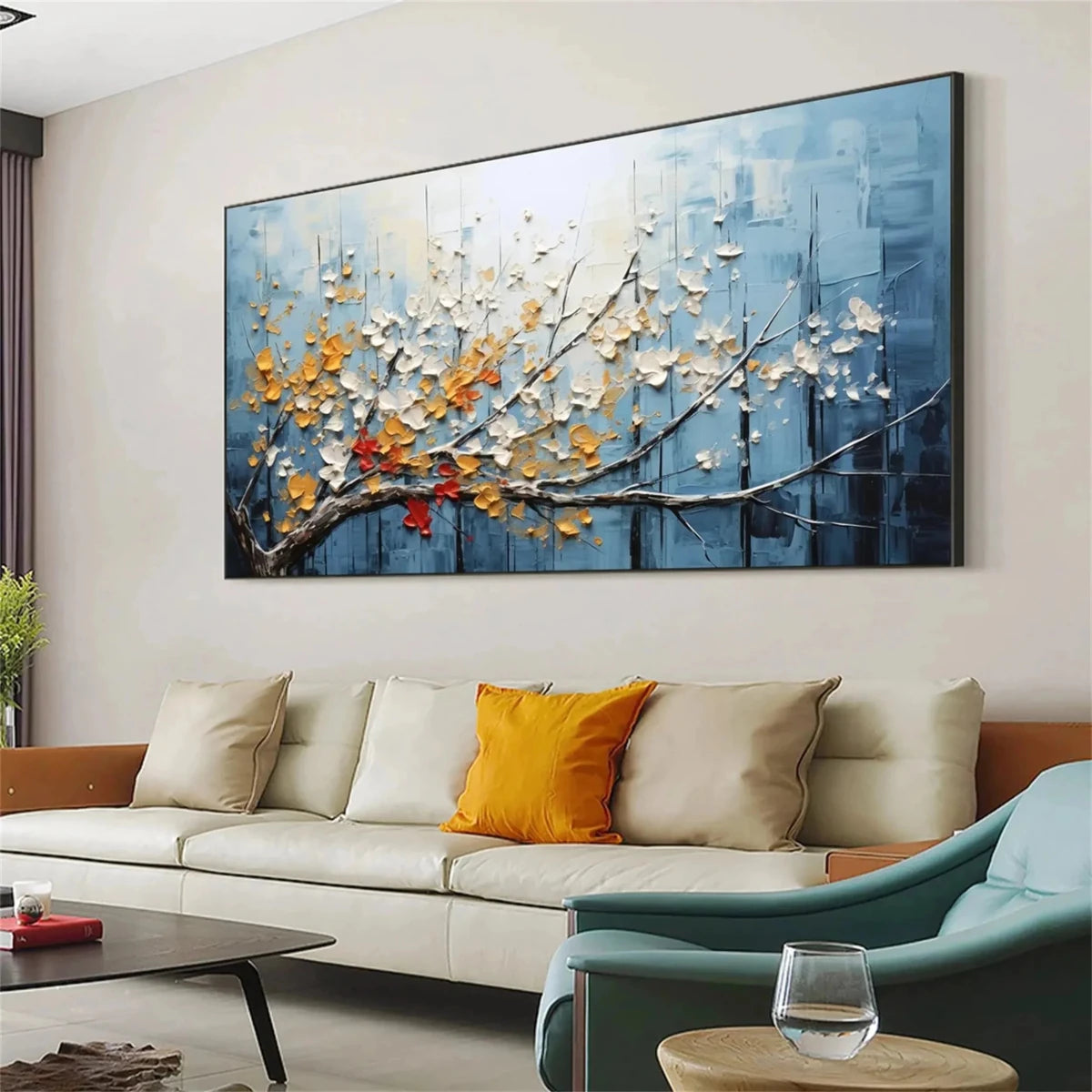 Golden Blossom – Textured Floral Wall Art - Tactile Atelier