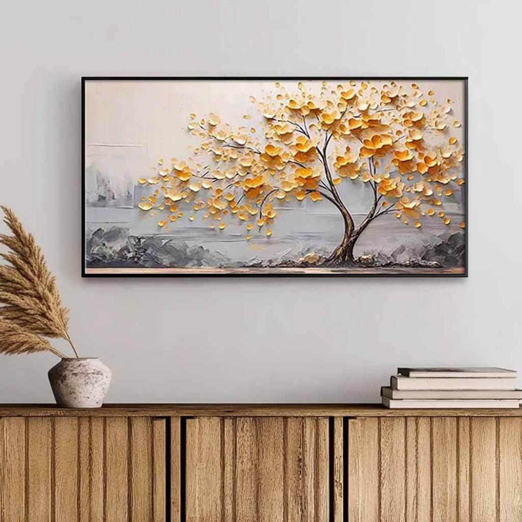 Golden Tree Wall Art Canvas MT328 - Tactile Atelier