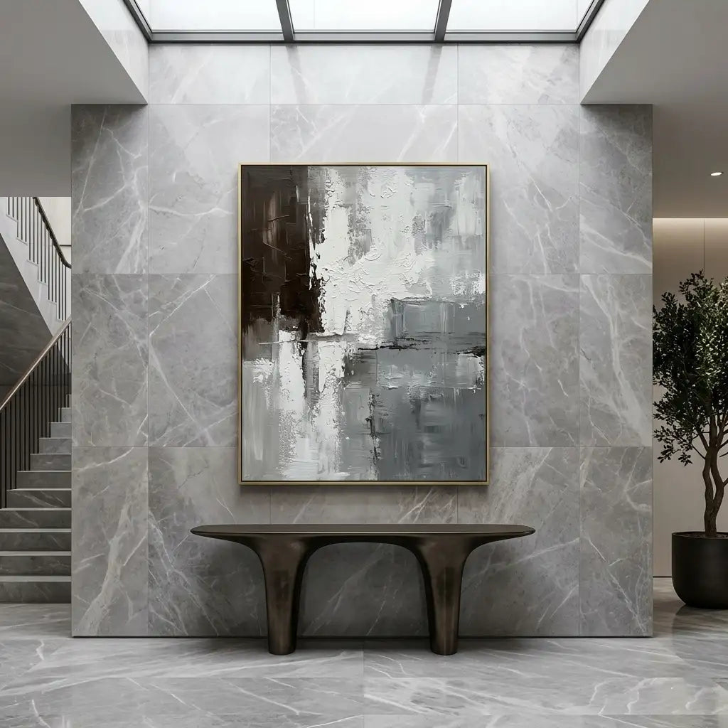 Grey Neutral Abstract Wall Art TA026 - Tactile Atelier