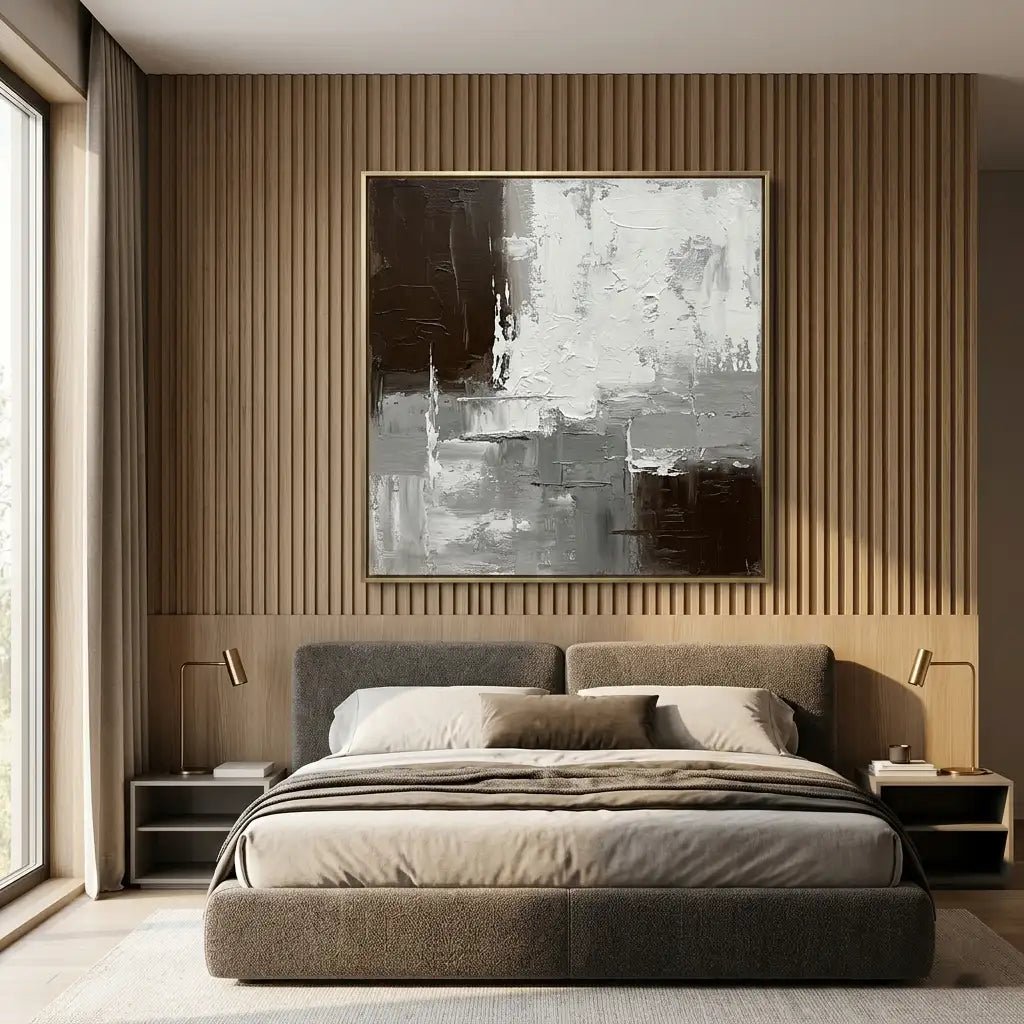 Grey Neutral Abstract Wall Art TA026 - Tactile Atelier