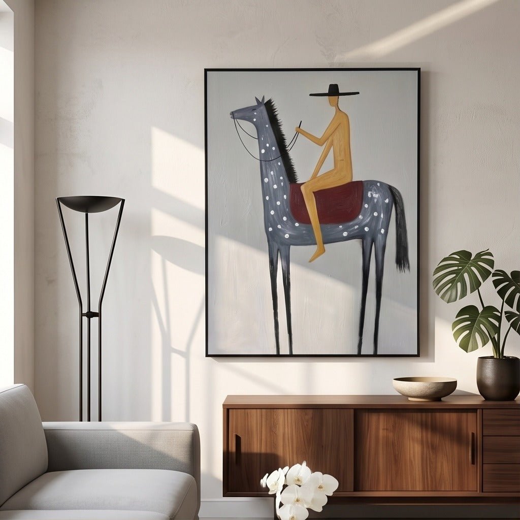 Minimal Horse & Rider Wall Art TO694 - Tactile Atelier