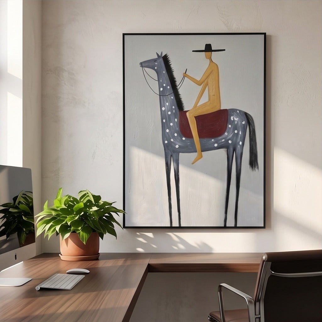 Minimal Horse & Rider Wall Art TO694 - Tactile Atelier
