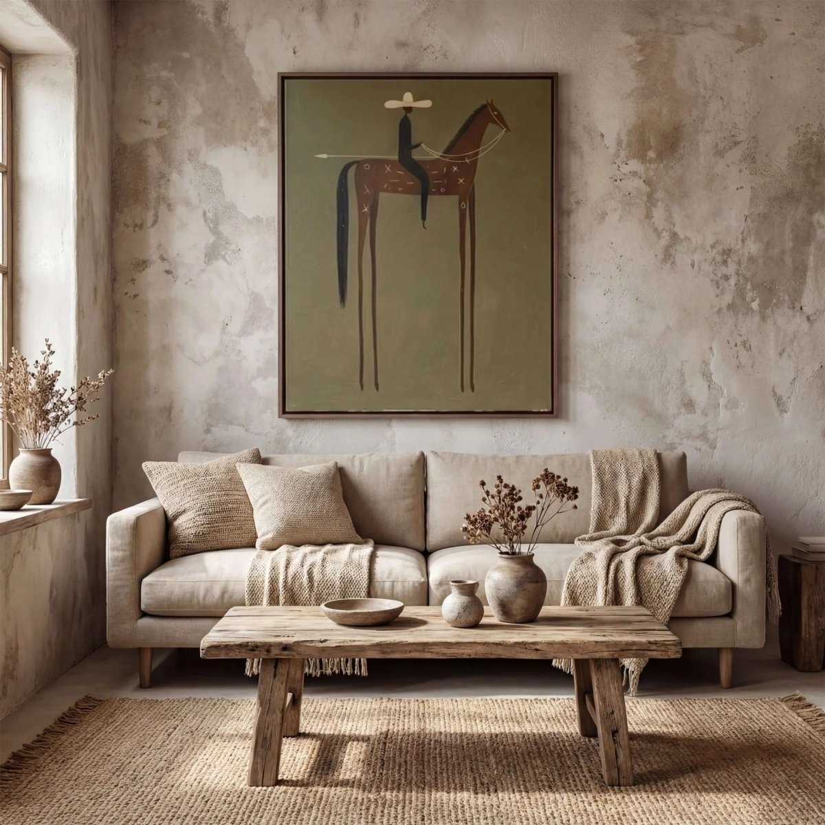Minimal Surreal Horse Wall Art MC541 - Tactile Atelier