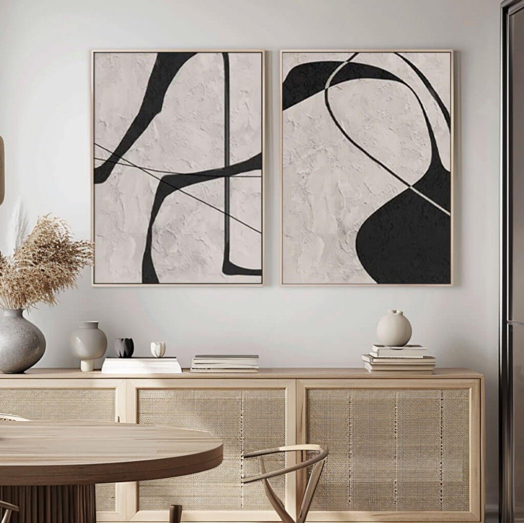 Minimalist Abstract Diptych Wall Art MT316 - Tactile Atelier