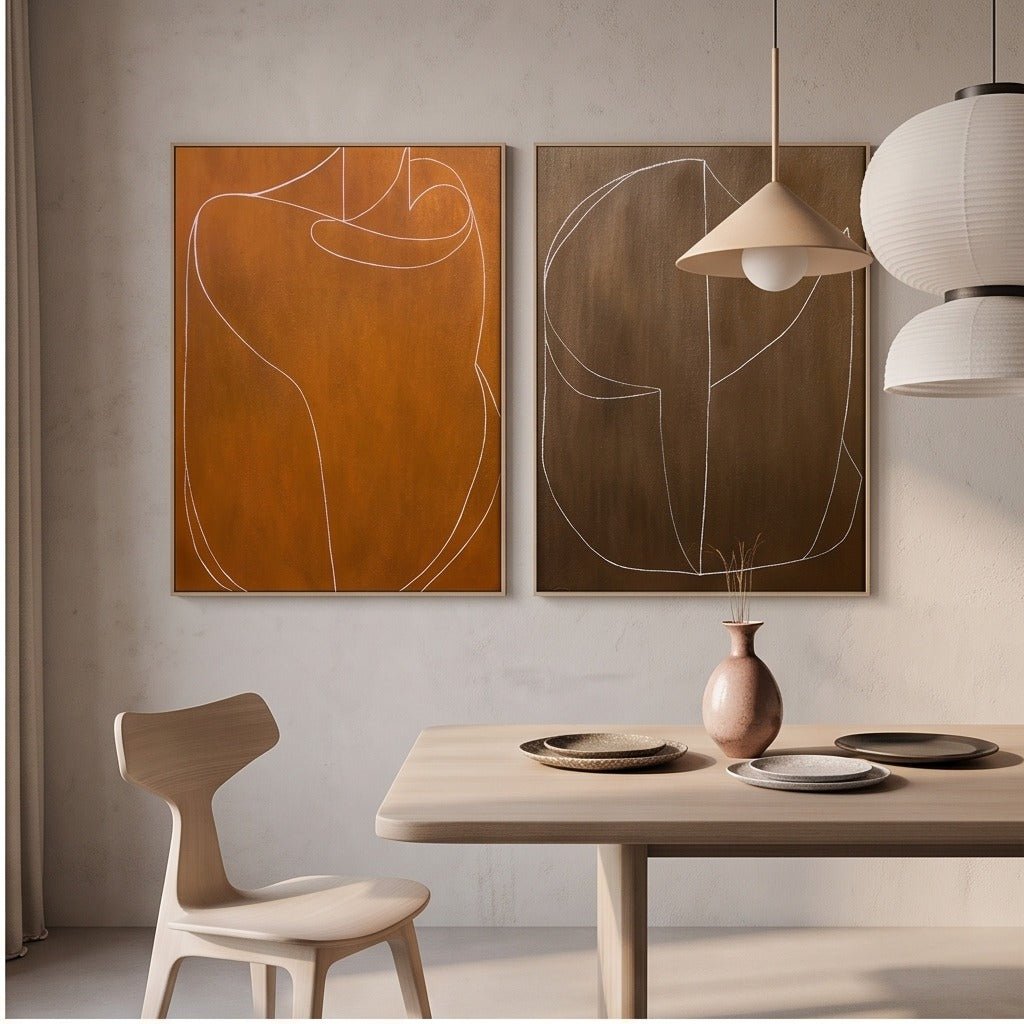 Minimalist Abstract Line Wall Art TO125 - Tactile Atelier