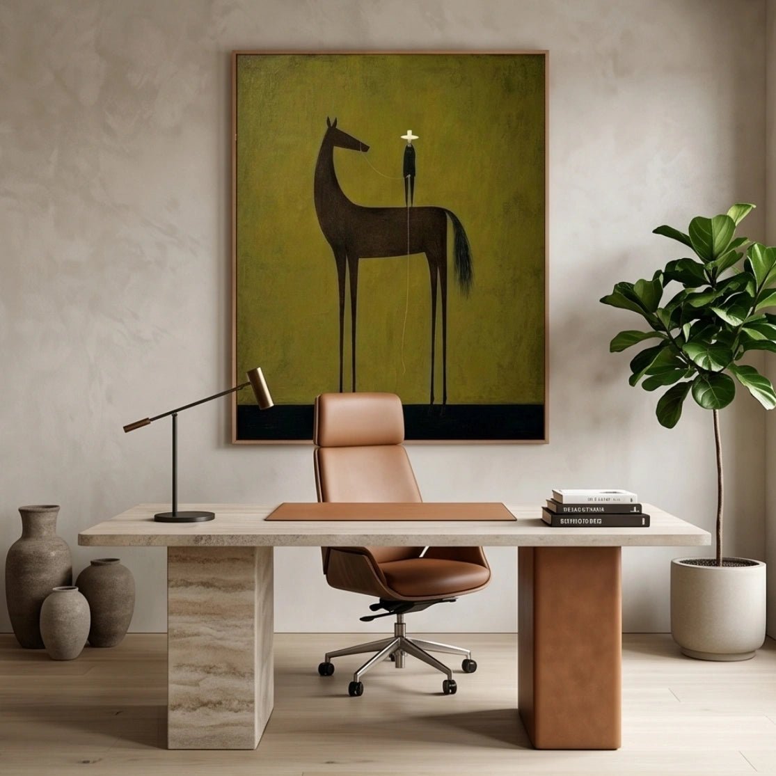 Minimalist Horse Wall Art MT008 - Tactile Atelier