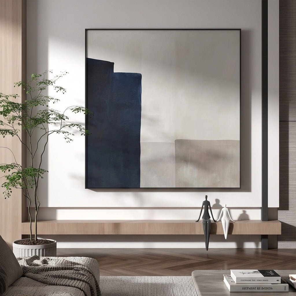 Minimalist Navy Abstract Wall Art TO130 - Tactile Atelier