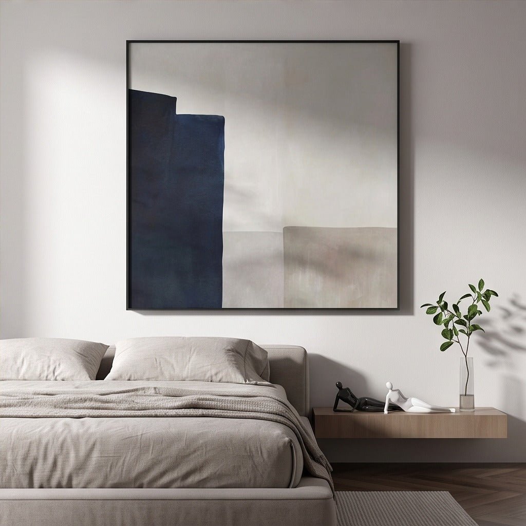Minimalist Navy Abstract Wall Art TO130 - Tactile Atelier