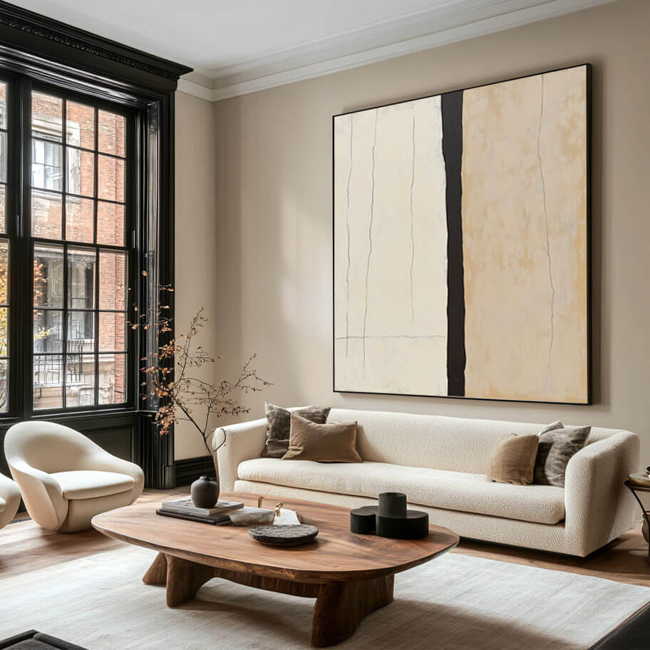 Minimalist Neutral Abstract Wall Art MT845 - Tactile Atelier