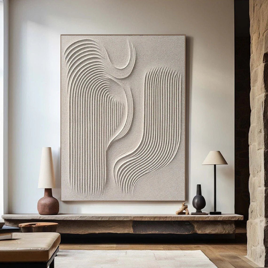 Minimalist Textured Abstract Painting MT045 - Tactile Atelier
