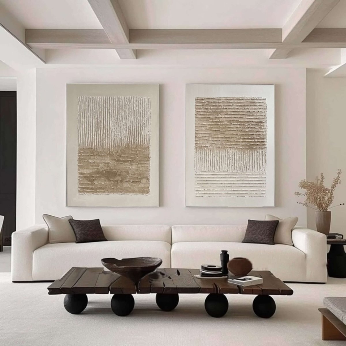 Minimalist Vertical Abstract Canvas Set MT317 - Tactile Atelier