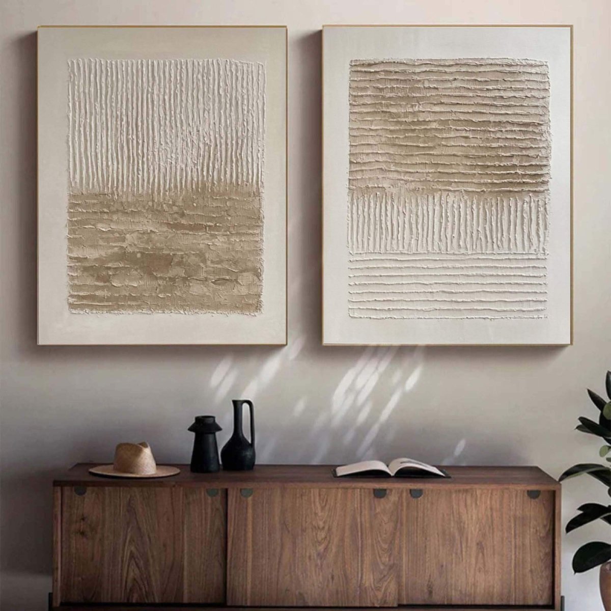 Minimalist Vertical Abstract Canvas Set MT317 - Tactile Atelier