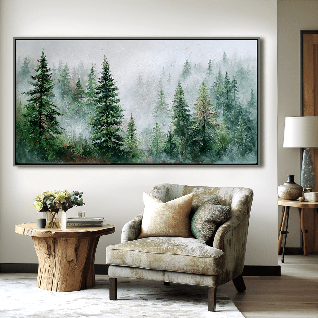 Misty Forest Landscape Wall Art MT335 - Tactile Atelier