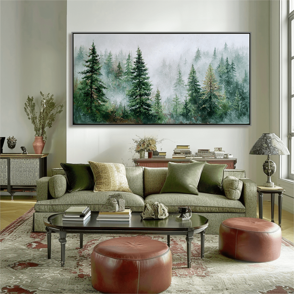Misty Forest Landscape Wall Art MT335 - Tactile Atelier