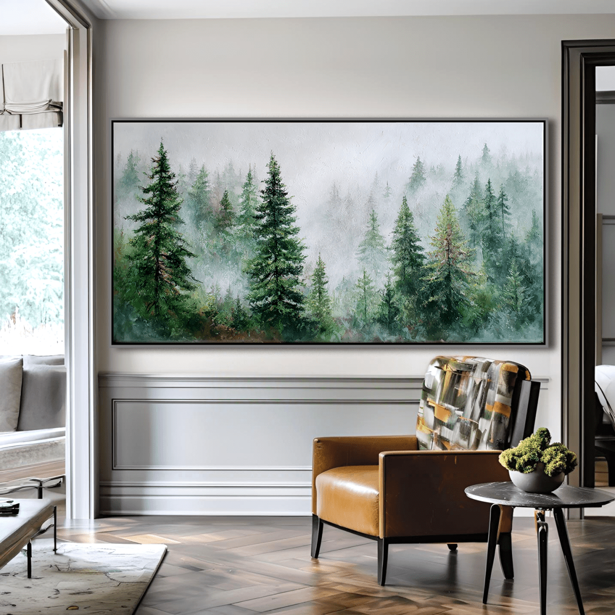 Misty Forest Landscape Wall Art MT335 - Tactile Atelier