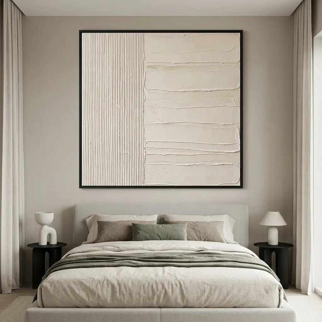 Modern Abstract Beige Painting TA201 - Tactile Atelier
