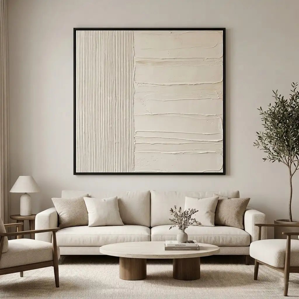 Modern Abstract Beige Painting TA201 - Tactile Atelier