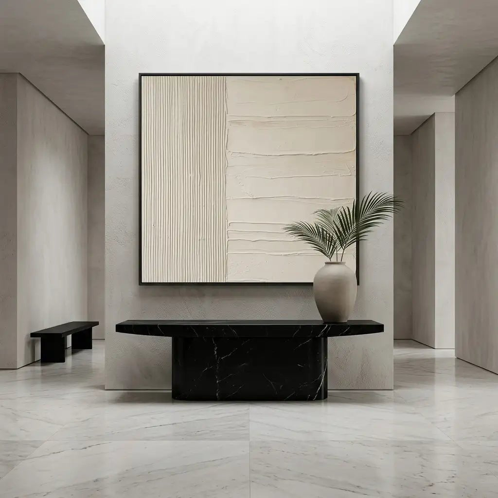 Modern Abstract Beige Painting TA201 - Tactile Atelier