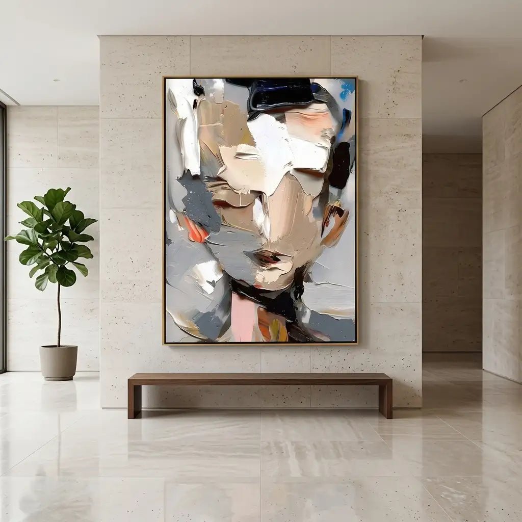 Modern Abstract Portrait Wall Art MT054 - Tactile Atelier
