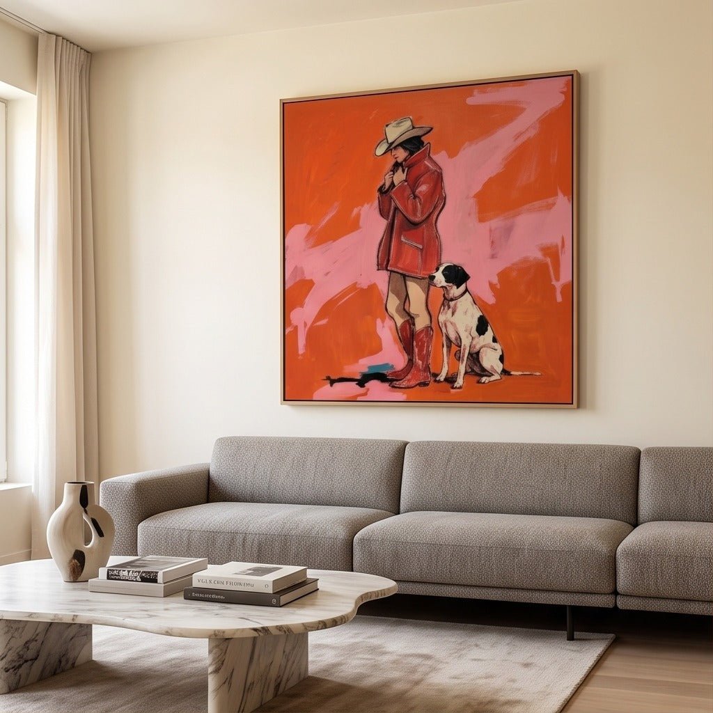 Modern Dog & Rider Wall Art TO120 - Tactile Atelier