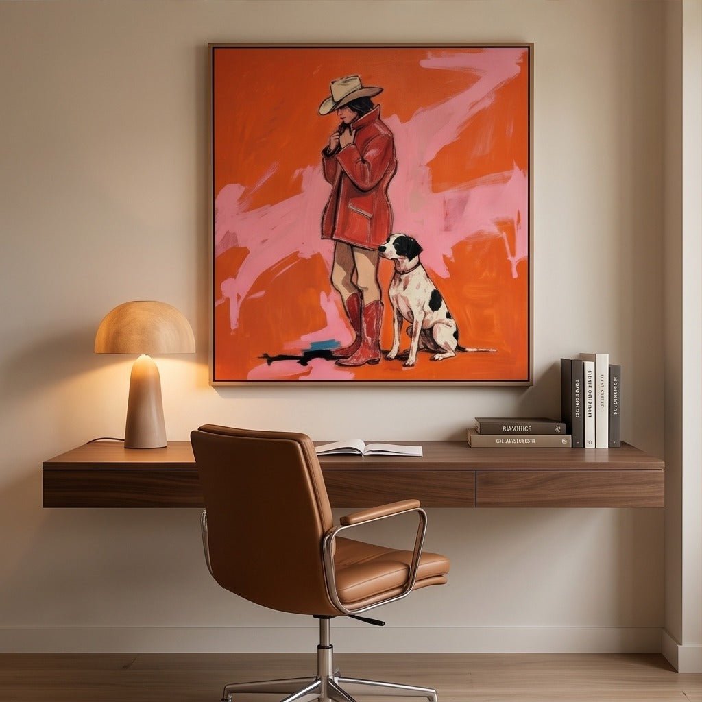 Modern Dog & Rider Wall Art TO120 - Tactile Atelier