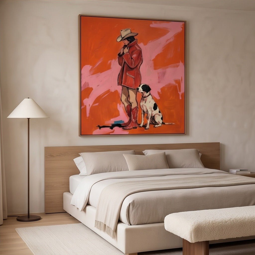 Modern Dog & Rider Wall Art TO120 - Tactile Atelier