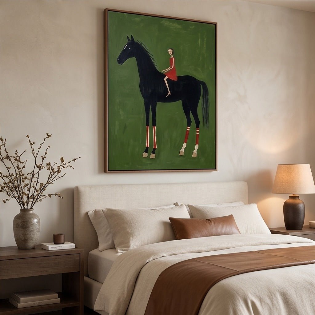 Modern Horse and Rider Wall Art #TO078 - Tactile Atelier