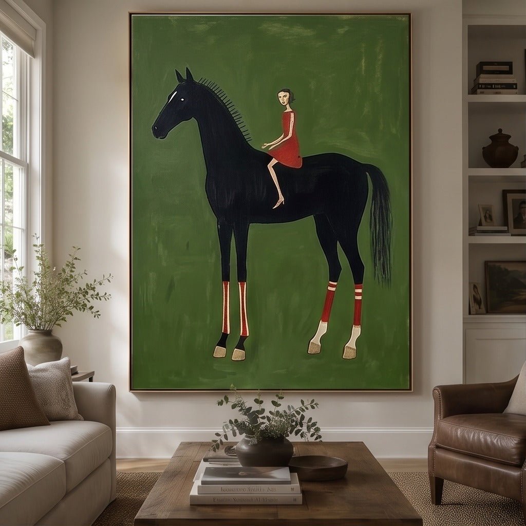 Modern Horse and Rider Wall Art #TO078 - Tactile Atelier