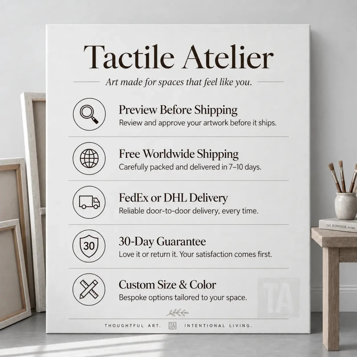 Neutral Abstract Cityscape Wall Art #TO324 - Tactile Atelier