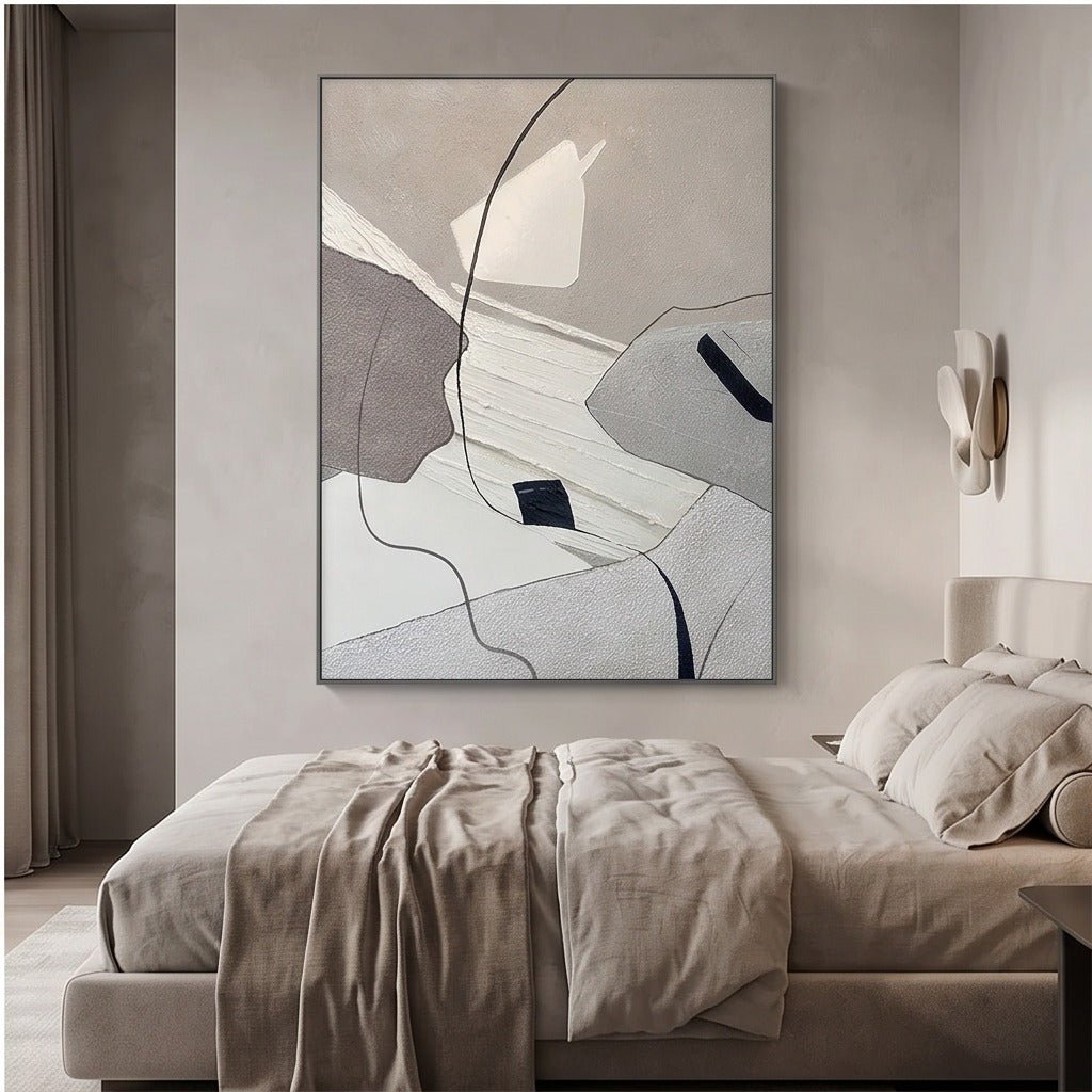 Neutral Abstract Geometric Wall Art TO270 - Tactile Atelier
