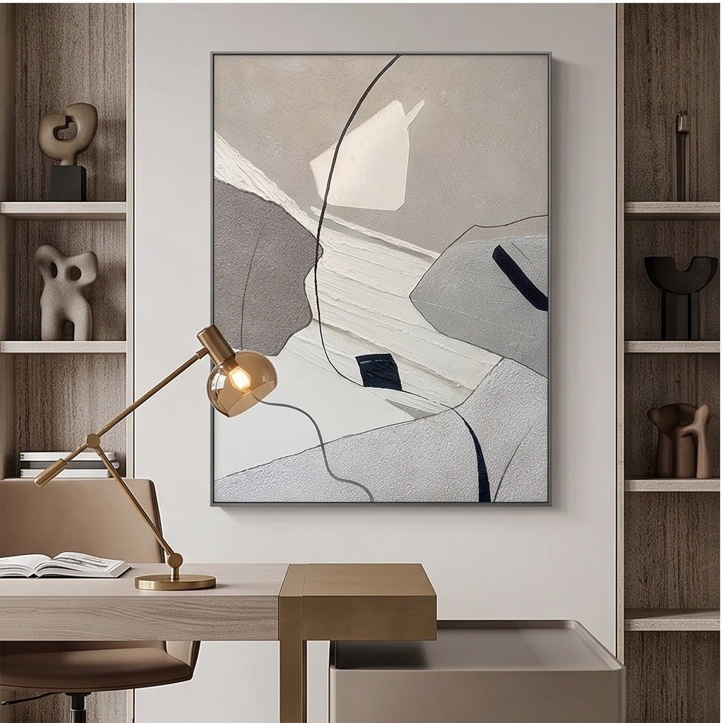 Neutral Abstract Geometric Wall Art TO270 - Tactile Atelier