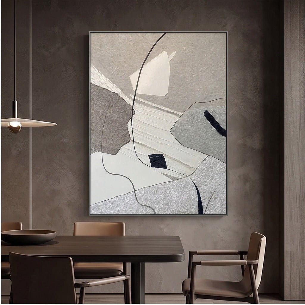 Neutral Abstract Geometric Wall Art TO270 - Tactile Atelier