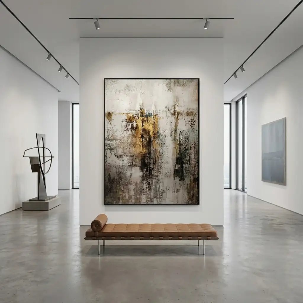 Neutral Abstract Gold Wall Art MT330 - Tactile Atelier
