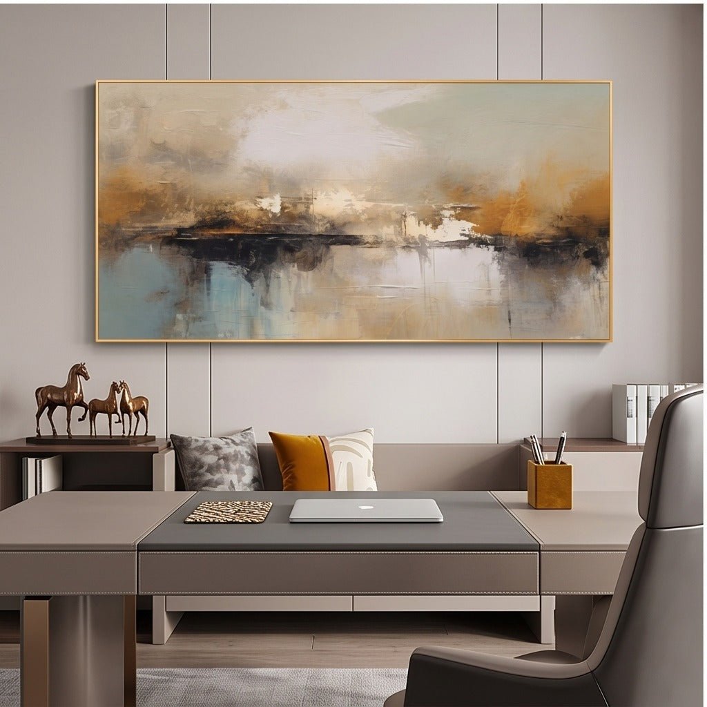 Neutral Abstract Landscape Wall Art #TO208 - Tactile Atelier