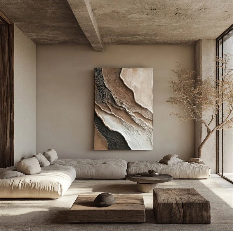 Neutral Abstract Wall Art MT355 - Tactile Atelier
