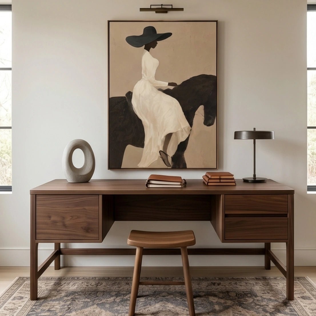 Neutral Figurative Equestrian Wall Art MT011 - Tactile Atelier