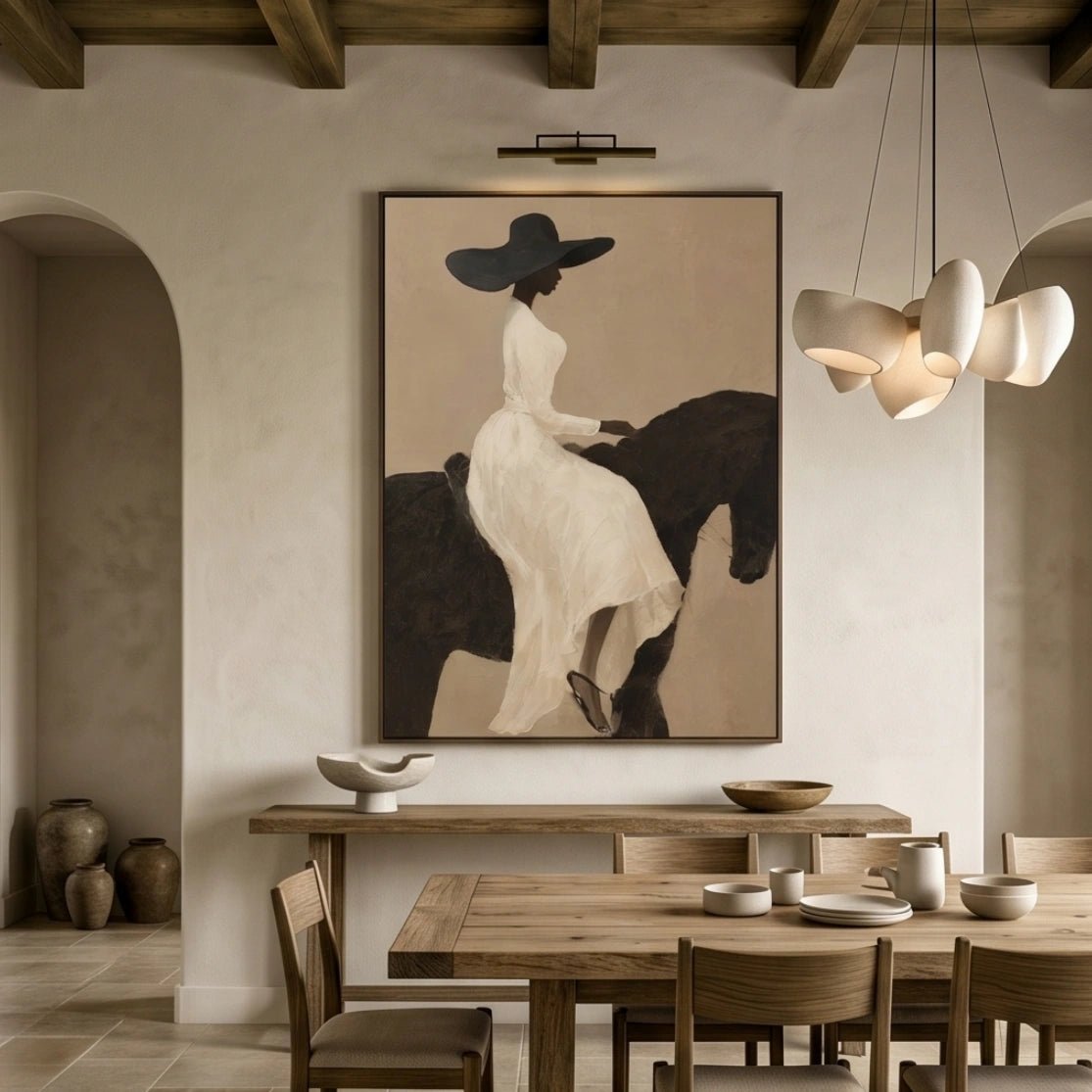 Neutral Figurative Equestrian Wall Art MT011 - Tactile Atelier