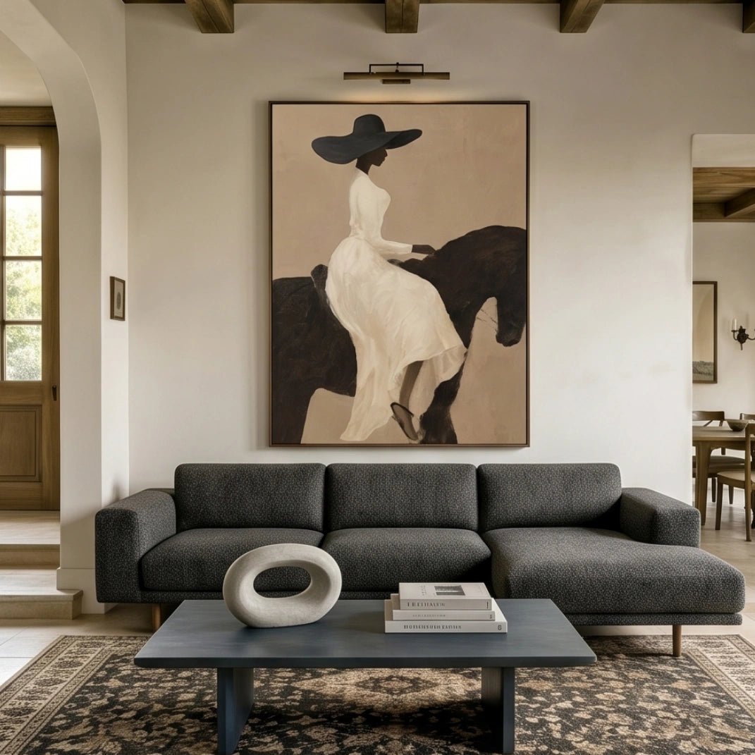 Neutral Figurative Equestrian Wall Art MT011 - Tactile Atelier