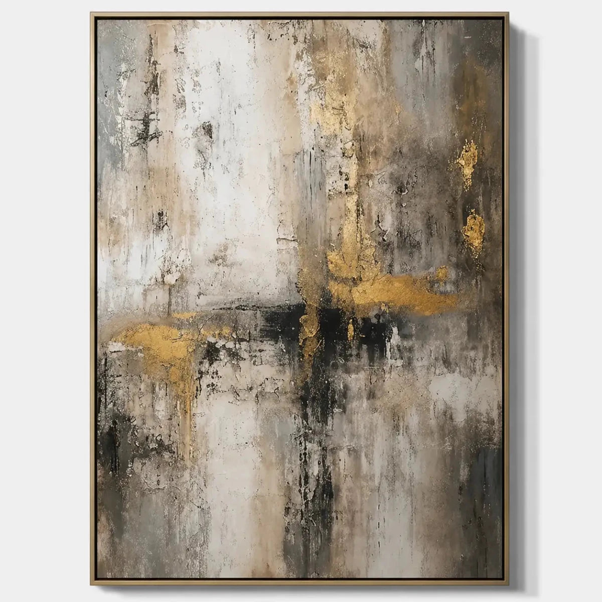 Neutral Gold Abstract Wall Art MT031 - Tactile Atelier
